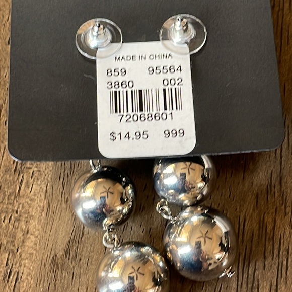 New York & Company Silver Plated Earrings, Approximately 3 Inches Long, NWT - Picture 2 of 4